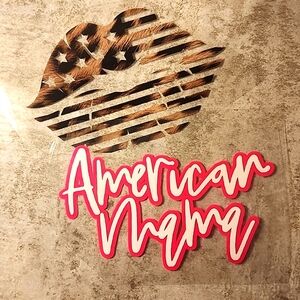 American Mama Iron on decal